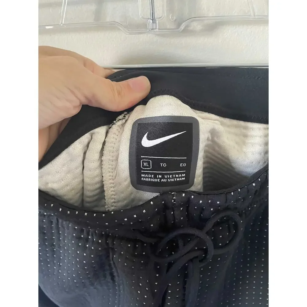 Nike Flare High Rise Polka Dot Pocket Casual Sweatpants Black White Size XL